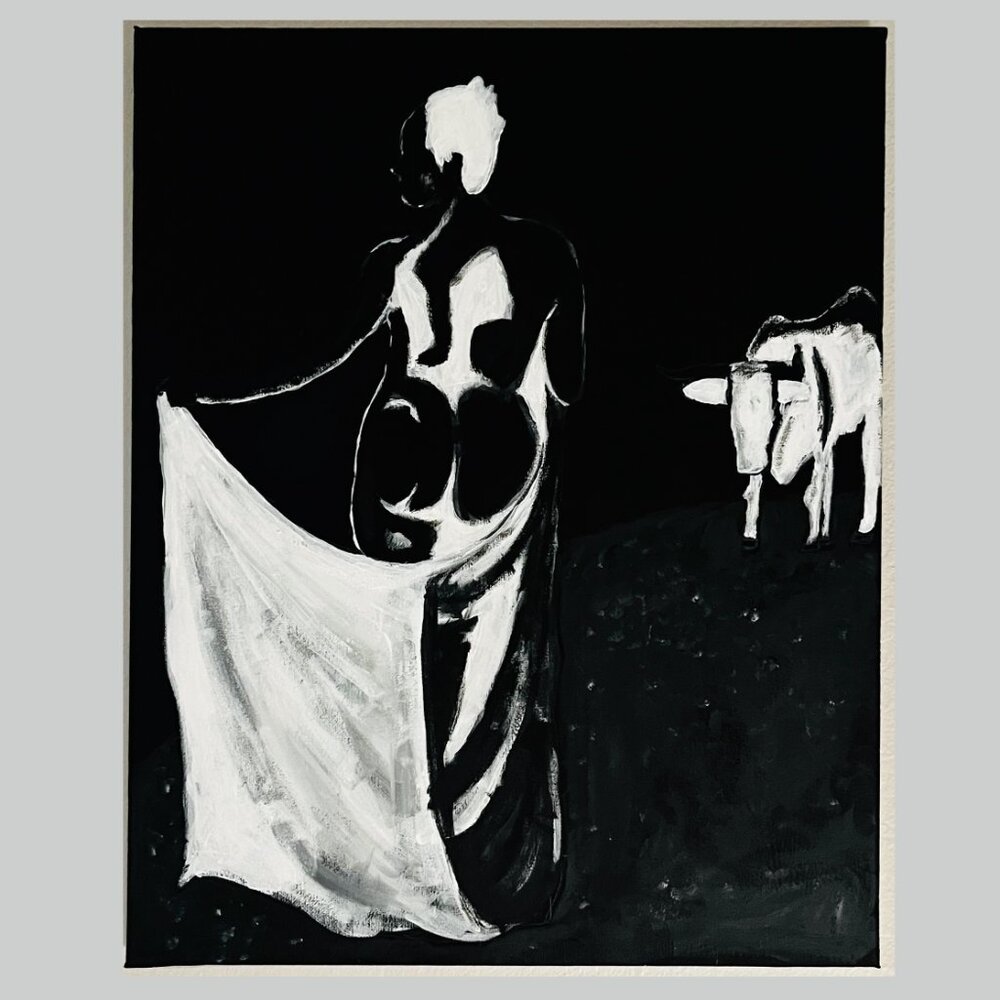 (Negative) - (Original)  Submissio Tauri ( 16 x 20 | Acrylic on Canvas, 2024)